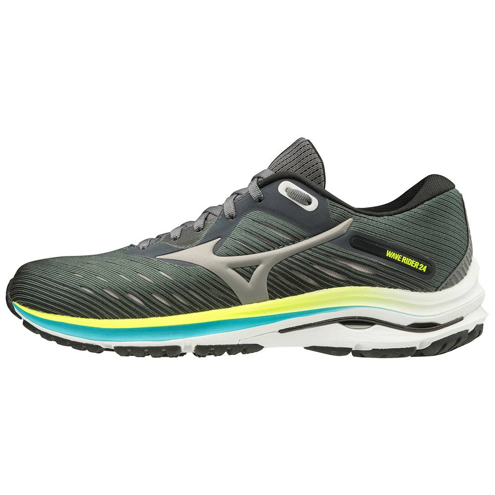 Womens Mizuno Wave Rider 24 D (Wide) Running Shoes deep Green Philippines (AEUYQW482)